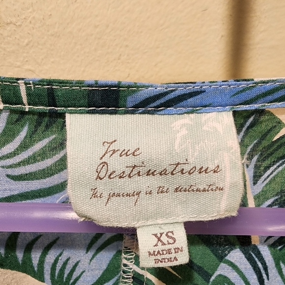 True Destinations Blue Long length Beach Swim Cover up tie front kinomo size XS - Picture 5 of 12